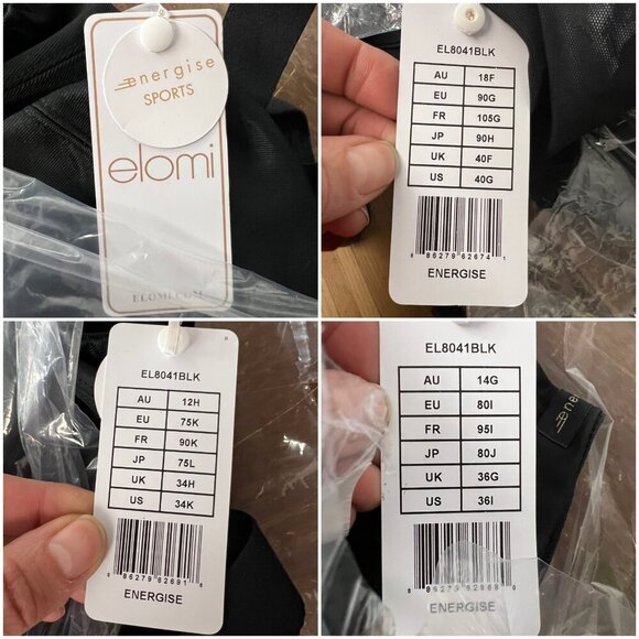 NWT Elomi Energise Black Seamless J Hook Underwire Full Coverage Sports Bra - Picture 5 of 9